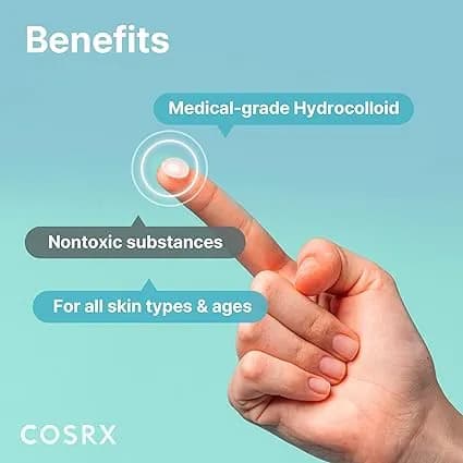 COSRX Acne Pimple Patch Absorbing Hydrocolloid Spot Treatment Fast Healing, Blemish Cover, Three Sizes 3
