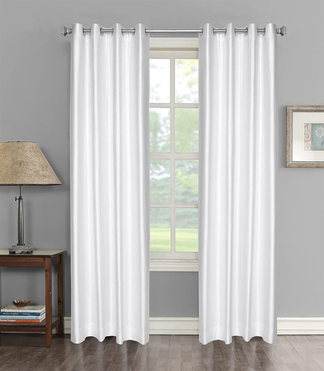 1 Piece White Silk Premium Curtain (4x6.5 foot)