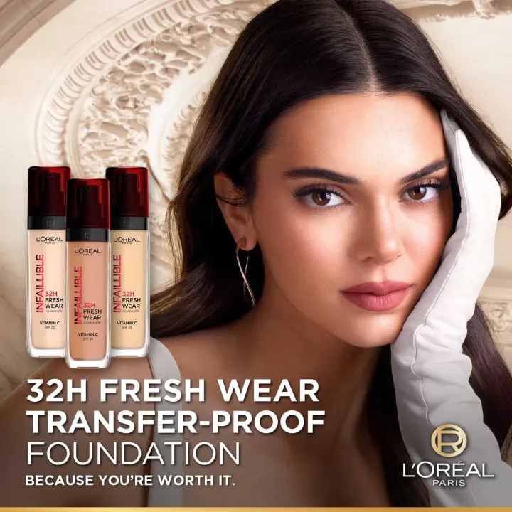 Loreal Paris Infallible 32H Fresh Wear Foundation - Natural Wear Luminous Finish Foundation , 30ml 3