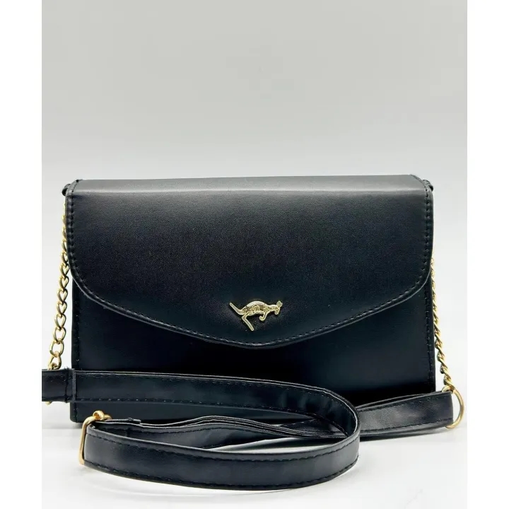 Black Color Crossbody Shoulder Bag With Chain For Women 1