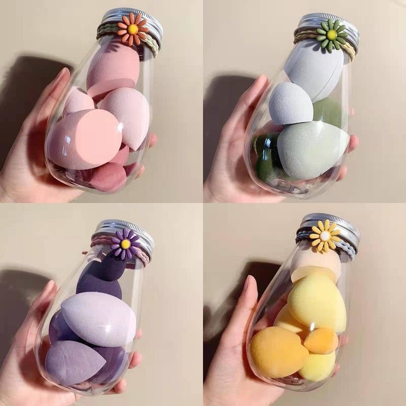 Cute Blender Jar Set of 7 Soft Makeup Sponge 3