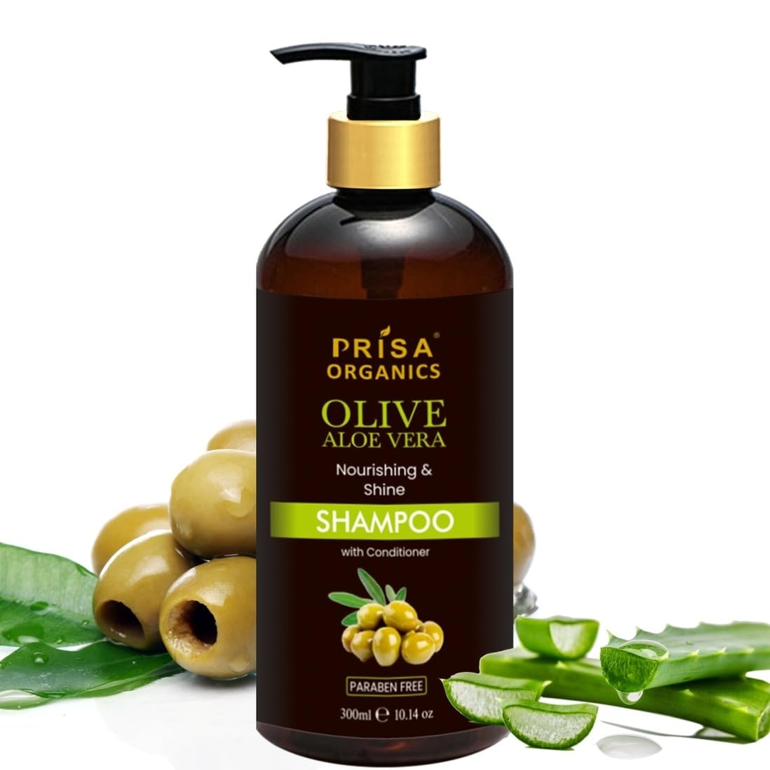 Prisa Organics Olive & Aloevera Shampoo with Conditioner (300ml) 1