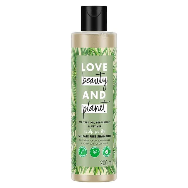Love Beauty & Planet Tea Tree, Peppermint and Vetiver Sulfate Free Purifying Shampoo - 200ml