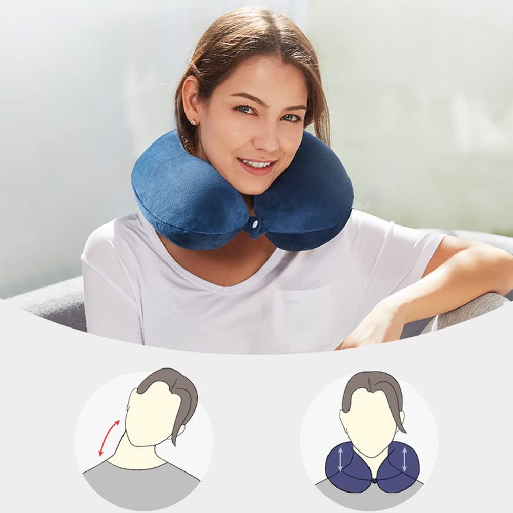 U-Shaped Memory Foam Travel Neck Pillow – Soft & Supportive Cervical Pillow for Flight, Car, Office, & Nap | Portable Neck Support Pillow for Comfortable Sleep Anywhere