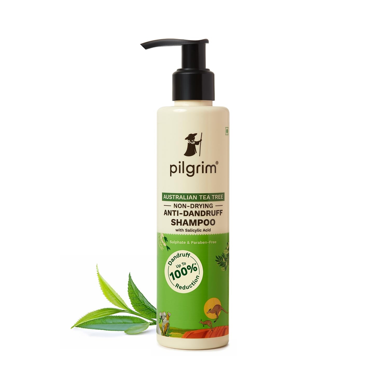 Pilgrim Australian Tea Tree Non-Drying Anti-Dandruff Shampoo 200 ml | Removes Dandruff from Source | Helps with Itching, Irritation | Strong & Smooth Hair | For Men & Women | 1