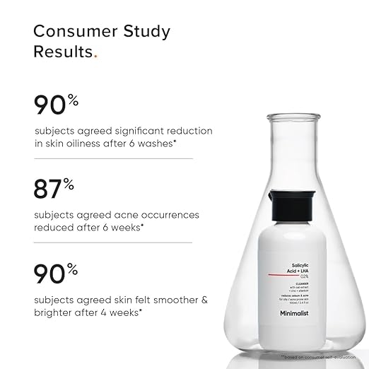 Minimalist Anti-Acne Salicylic Acid 2% Face Wash For Oily & Acne Prone Skin | With LHA for Pore Cleansing, Oil Control & Sebum Regulation | Cleanser for Women & Men | 100 ml 5