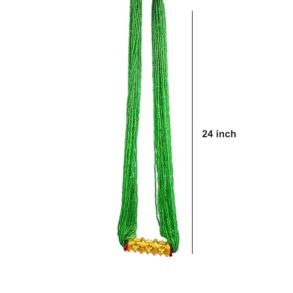 Traditional Nepali Green Tilhari Pote Mala Necklace For Womens 3