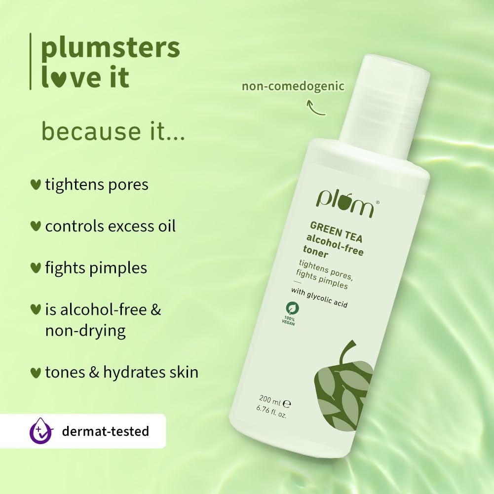 Plum Face Toner for Acne-Prone Skin with Green Tea - 200 ml 3