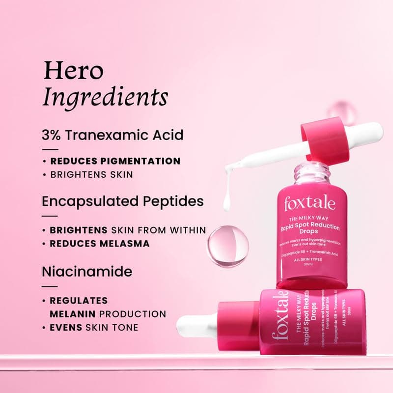 Foxtale Milky Way Rapid Spot Reduction Serum with 3% Tranexamic Acid Serum & Niacinamide 2