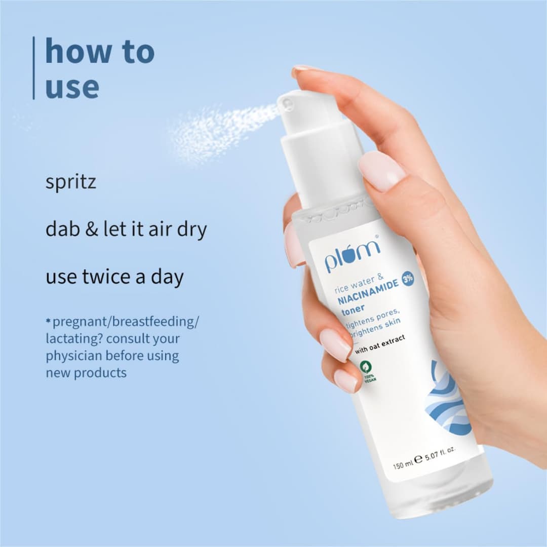 Plum 3% Niacinamide And Rice Water Face Toner 150 ML 3
