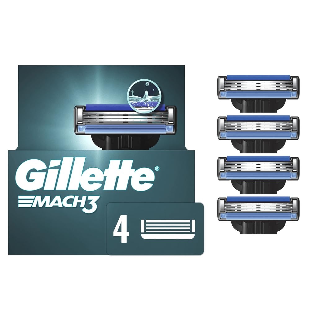 Gillette Mach 3 Men's Razor Blades - 4 Cartridge Refills 1