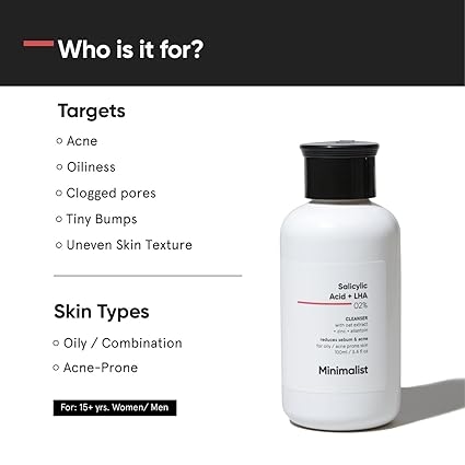 Minimalist Acne Treatment Skincare Kit Routine Kit For Women & Men Face Wash, Serum & Moisturizer Combo 3