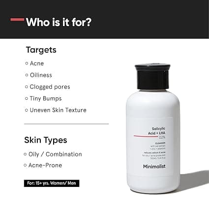 Minimalist Acne Treatment Skincare Kit Routine Kit For Women & Men Face Wash, Serum & Moisturizer Combo 2