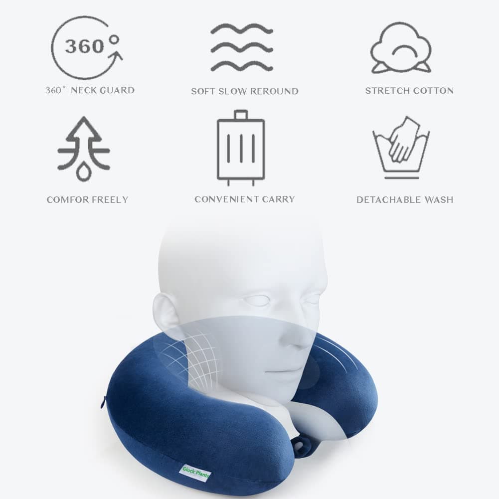 U-Shaped Memory Foam Travel Neck Pillow – Soft & Supportive Cervical Pillow for Flight, Car, Office, & Nap | Portable Neck Support Pillow for Comfortable Sleep Anywhere 3