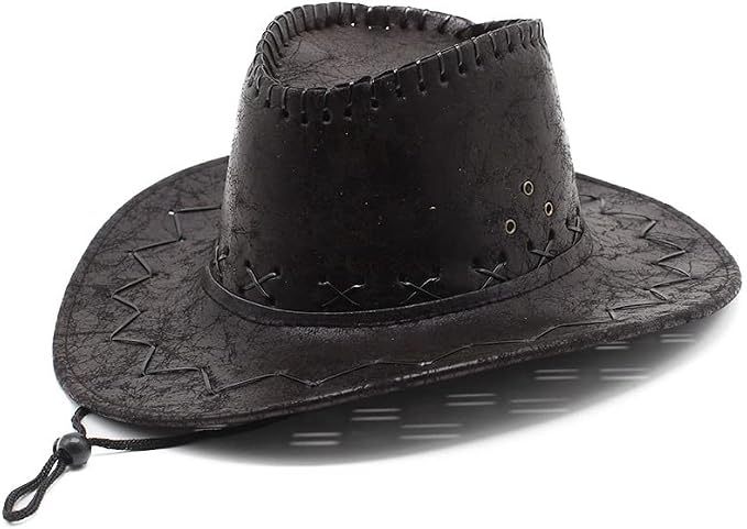 Western Cowboy Hat, Faux Suede, Wide Brim, Stitched Detail, Unisex 4