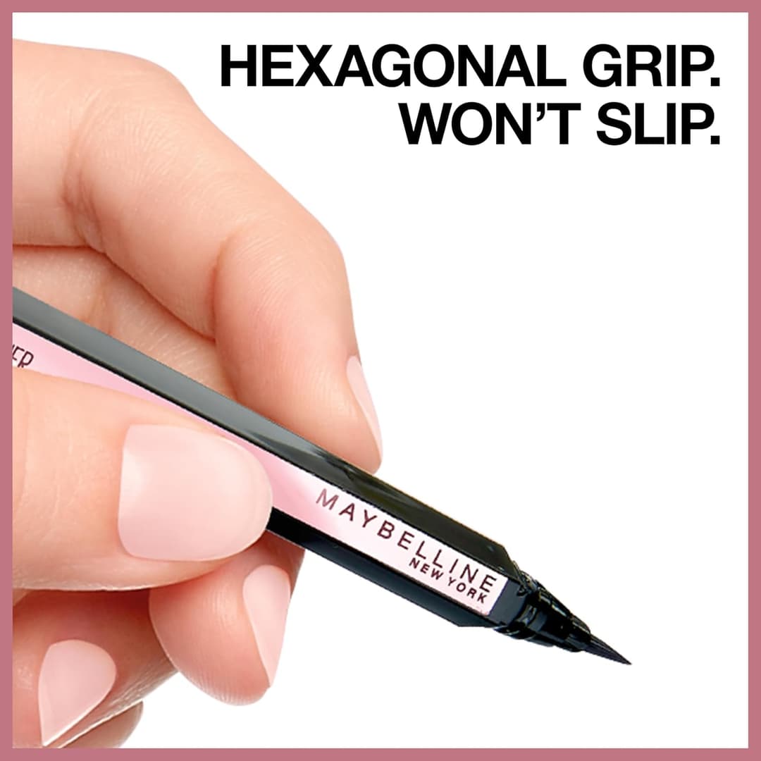 Maybelline Hyper Easy Liquid Pen No-Skip Eyeliner, Satin Finish, Waterproof Formula, Pitch Black, 0.018 Fl Oz 1
