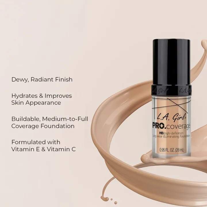 L.A. Girl Pro Coverage Illuminating Foundation (Fair) 28ml Ratings 10 3