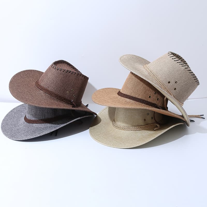 Western Cowboy Hat For Men And Women - Unisex Summer Sun Straw Cowboy Cap Outdoor Travel Beach Hiking Sunhat 1