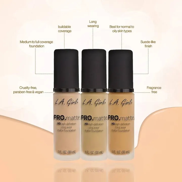 L.A. Girl Pro Matte Foundation (Beige), 30ml 2