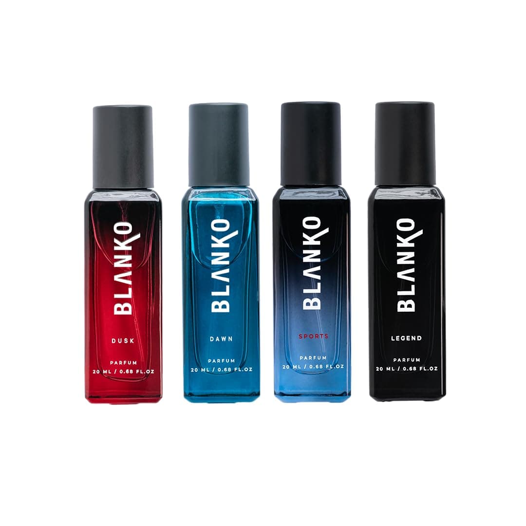 BLANKO Powerful Men Perfume Collection (4x20ml) | Longest Lasting Mens Dawn Scented Liquid Perfume With Time Lock Technology | Luxury Fragrance Gift Set For Husband, Father, Brother 5