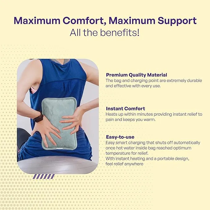 Accumed Electric Hot Water Bag Heat Therapy For Back Knee Shoulder Joint And Muscle Pain Relief 7