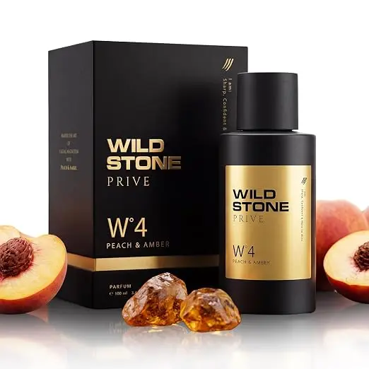 Wild Stone Prive Peach & Amber Parfum for Men 100ml | Luxury Long Lasting Perfume | Citrus, Fruity & Fresh Fragrance | Premium Men's Perfume