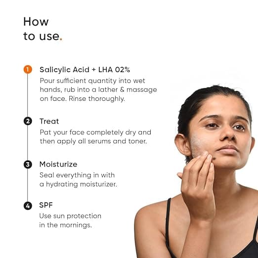 Minimalist Anti-Acne Salicylic Acid 2% Face Wash For Oily & Acne Prone Skin | With LHA for Pore Cleansing, Oil Control & Sebum Regulation | Cleanser for Women & Men | 100 ml 5