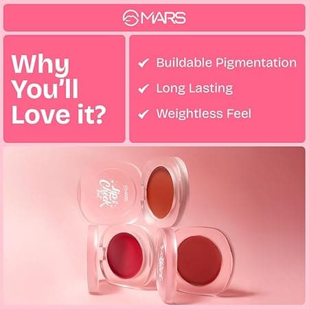 MARS Lip & Cheek Tint for Bold Pop Color (2.8 gm) (01-Trust Your Heart) | Demi Matte Finish | Dual Function | Buildable High Pigmentation | Long-Lasting Color | Weightless Wear 1