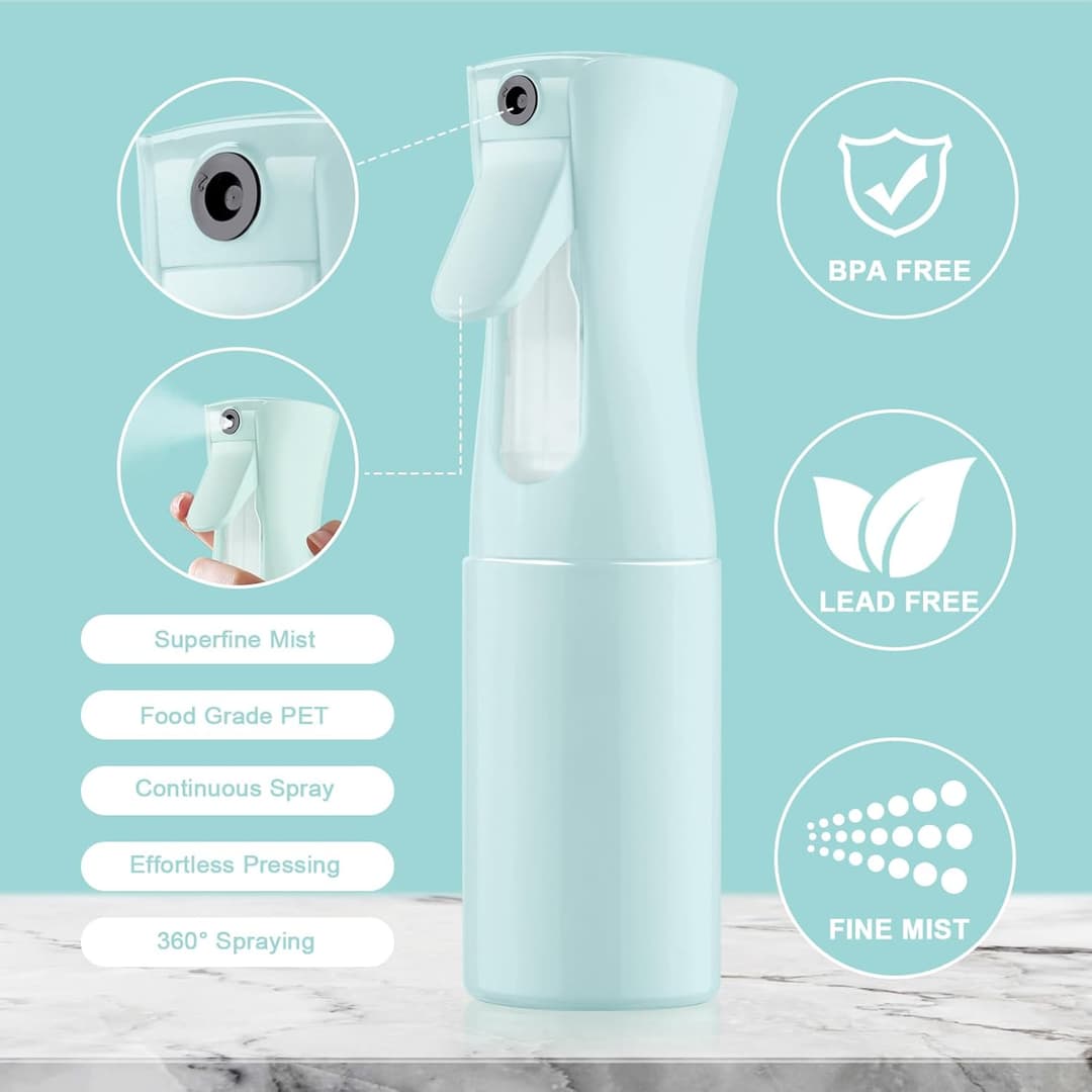 Hair Spray Bottle, Multifunctional Fine Mist Water Spray Bottle for Plants, Pets, Home Clean 2