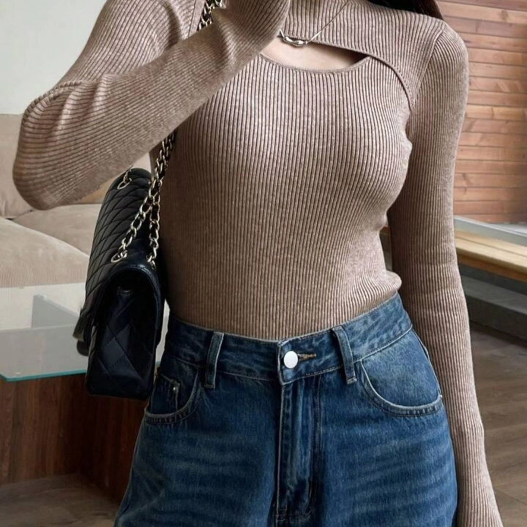 Knit Sweater for Winter Ladies wear Brown color Nepal 2