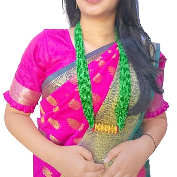 Traditional Nepali Green Tilhari Pote Mala Necklace For Womens 4