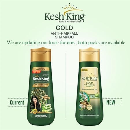Kesh King Gold Ayurvedic Anti Hairfall Shampoo, 340 ml, for Reduces Hairfall 21 Natural Ingredients With The Goodness Of Aloe Vera, Bhringraja And Amla For Silky, Shiney, Smooth Hair 2