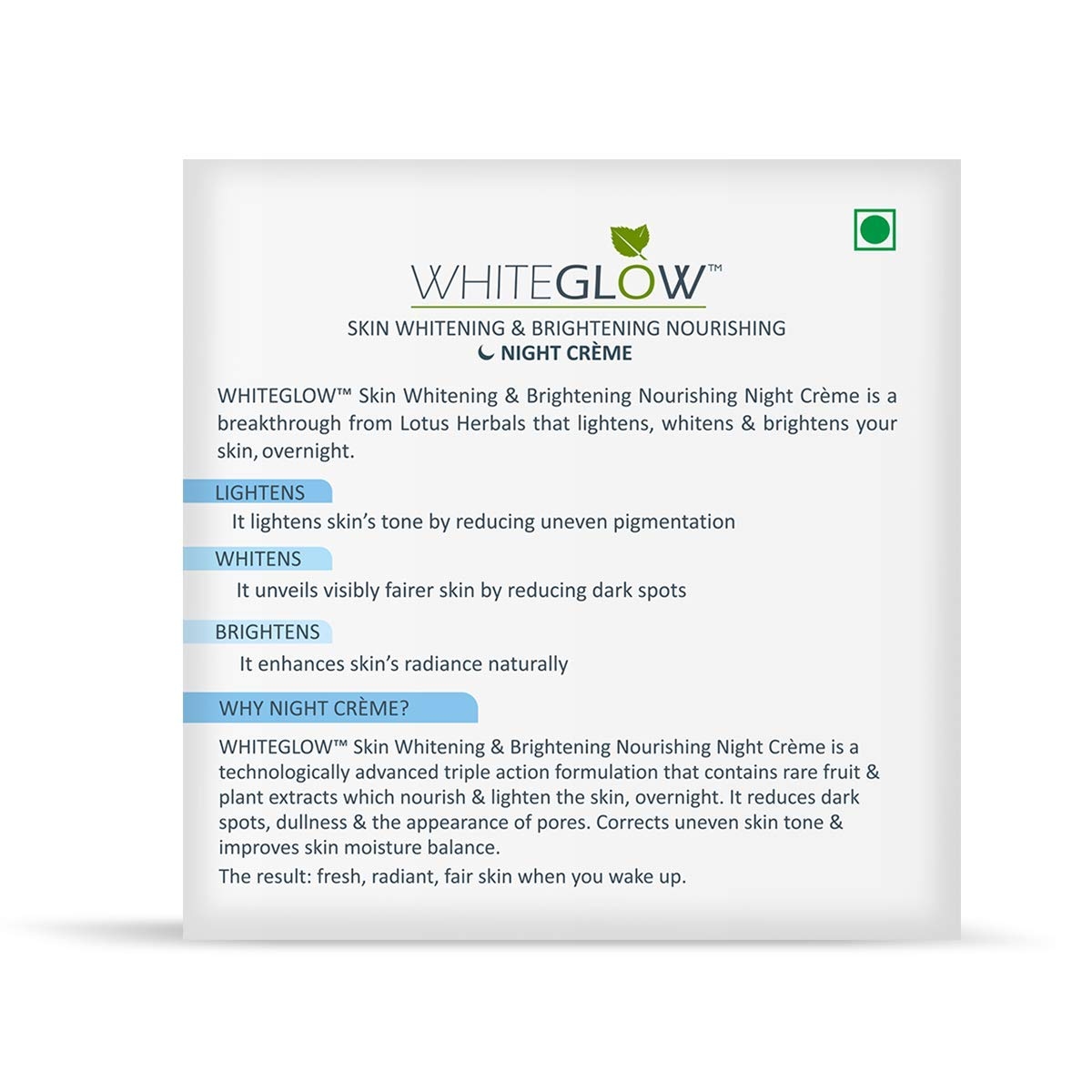 L0TUS HERBALS WhiteGlow Skin Nourishing Night Creme 3