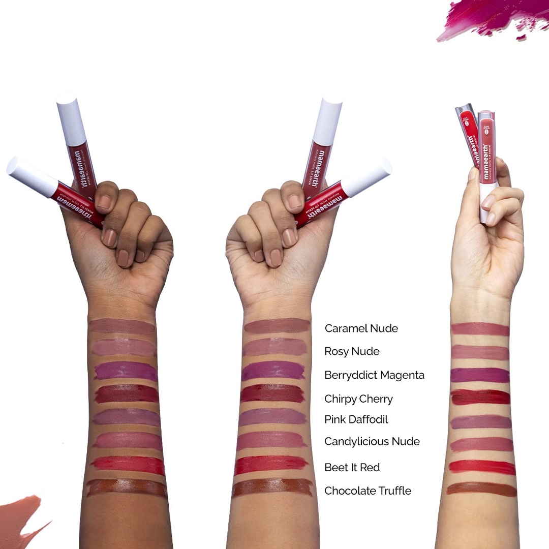 mamaearth Naturally Matte Liquid Lipstick 3 ml Berryddict Magenta 5