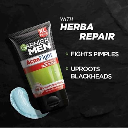 Garnier Men Acno Fight Anti Pimple Face Wash 100 G, Anti Pimple Face Wash with Salicylic Acid 2