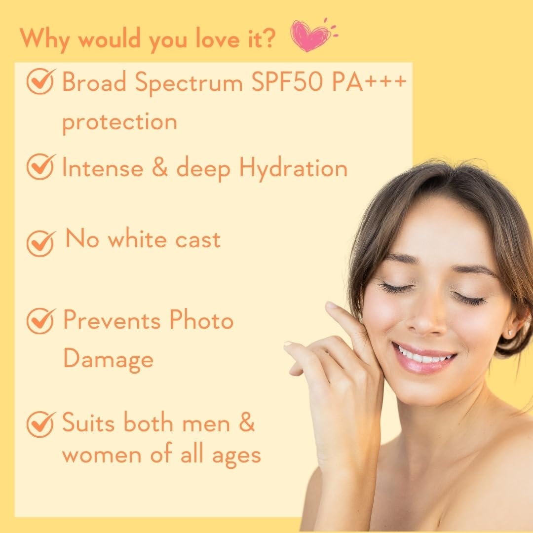 WishCare SPF50 Sunscreen Body Lotion - Broad Spectrum - UVA & UVB Protection with No White Cast - With Carrot Seed & Raspberry - For Men & Women - 200 Ml 4