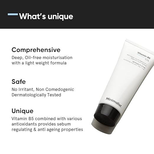 Minimalist Vitamin B5 10% Oil-Free Moisturizer for Face, Lightweight Gel Moisturizer for Oily & Combination Skin, Barrier Repair Face Cream with Glycerine 100gm 3