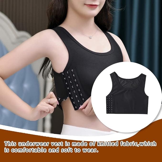 Bandage Trans Breathable Side Hook Bustier Bra Women's Corset Sports Bra Tank Tops Breathable Corsets Short Tomboy Short Chest Binder Top for Women 4