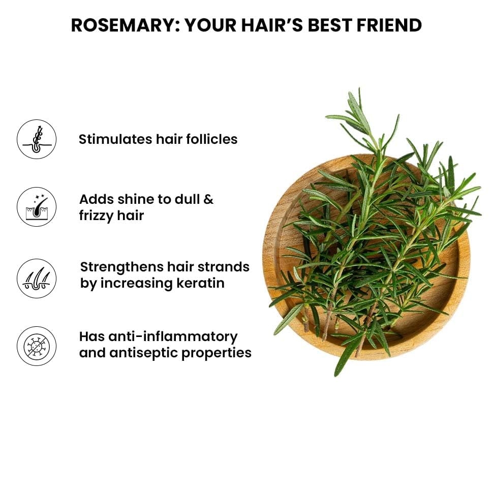 ThriveCo Rosemary Water Hair Spray | With 100% Natural Rosemary Extract, Rice Water & Hyaluronic Acid | For Hair Growth, Hair Fall Control, Hair Conditioning & Hair Shine | Men & Women, 3