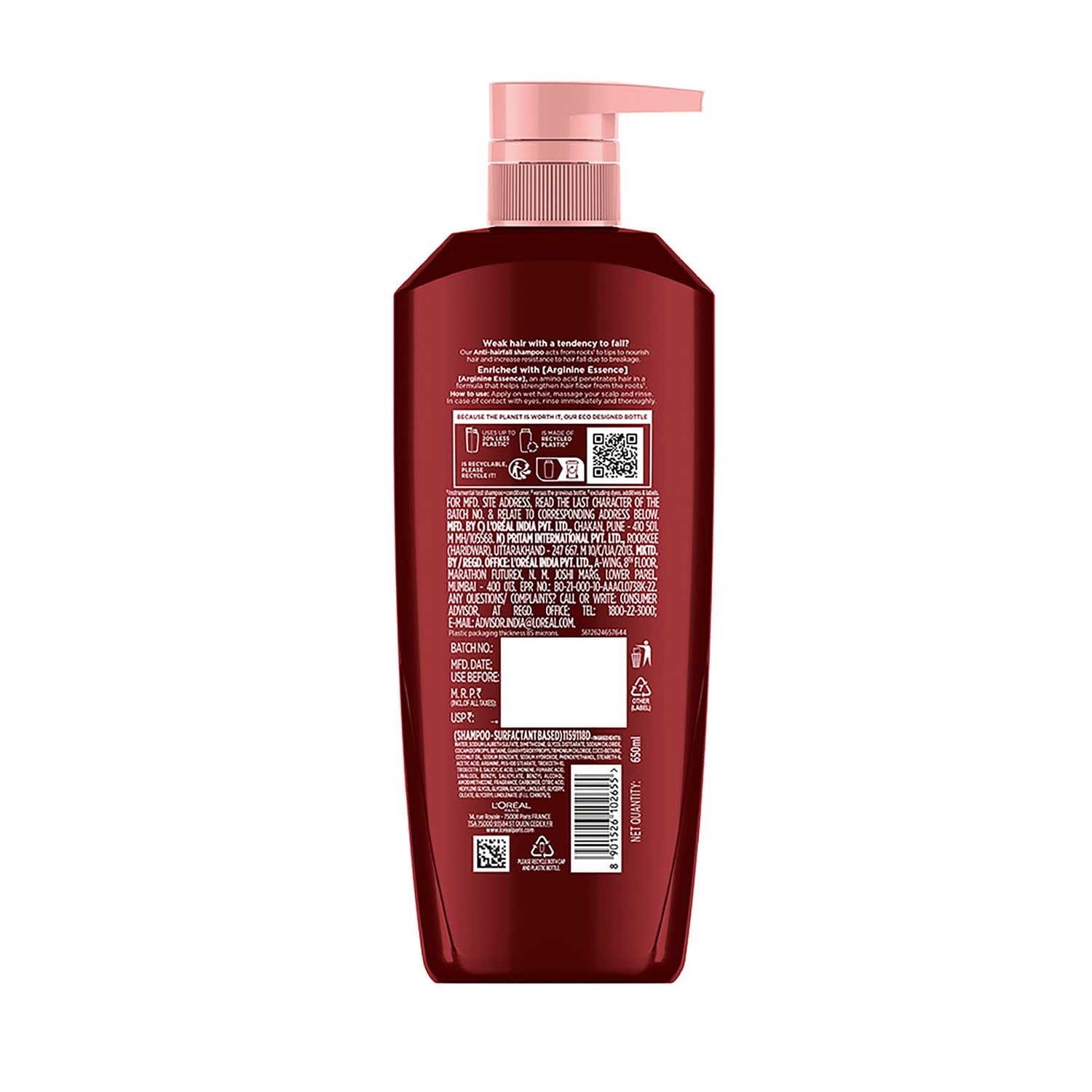 Loreal Paris Fall Resist 3X Anti Hair Fall Shampoo 9