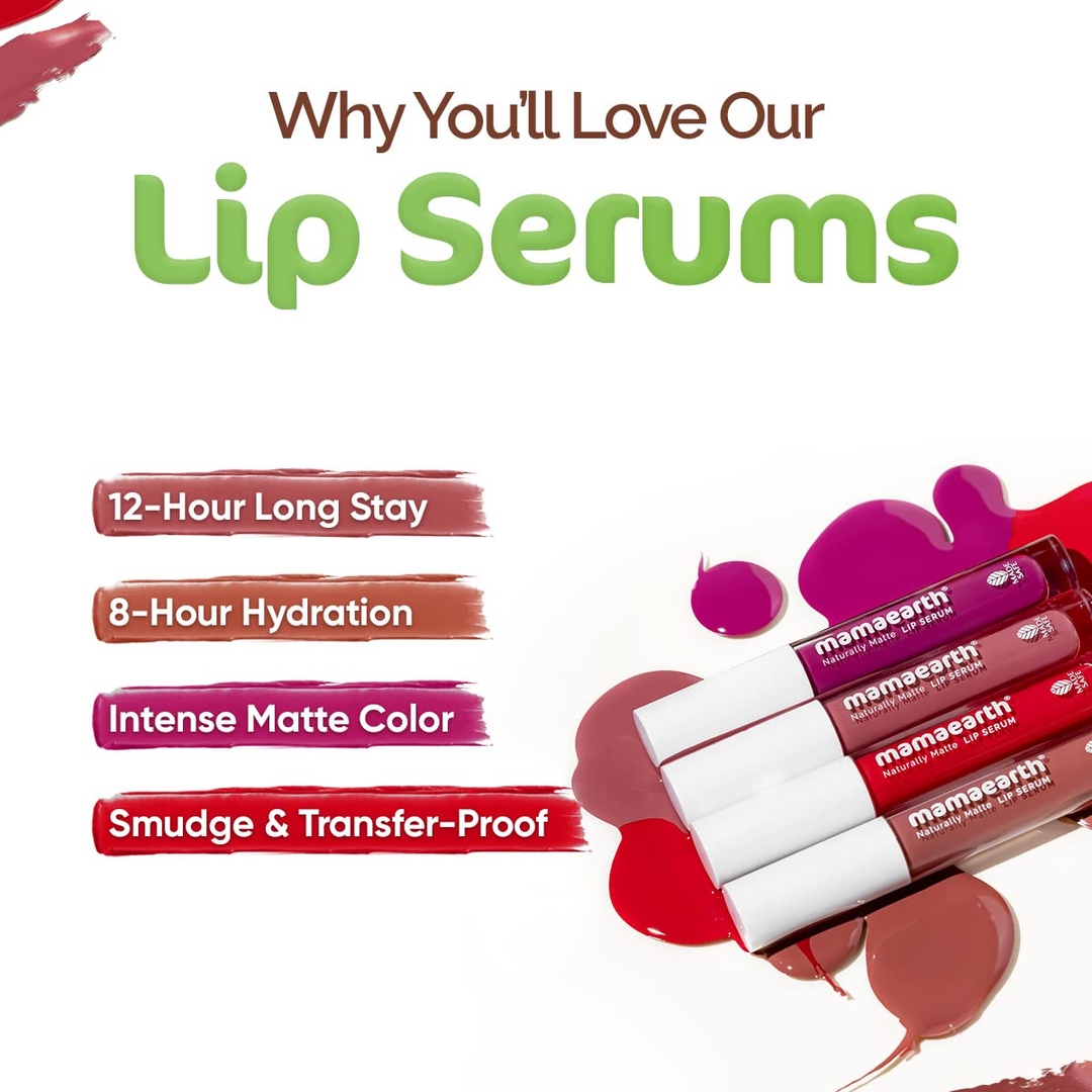 mamaearth Naturally Matte Liquid Lipstick 3 ml Berryddict Magenta 4
