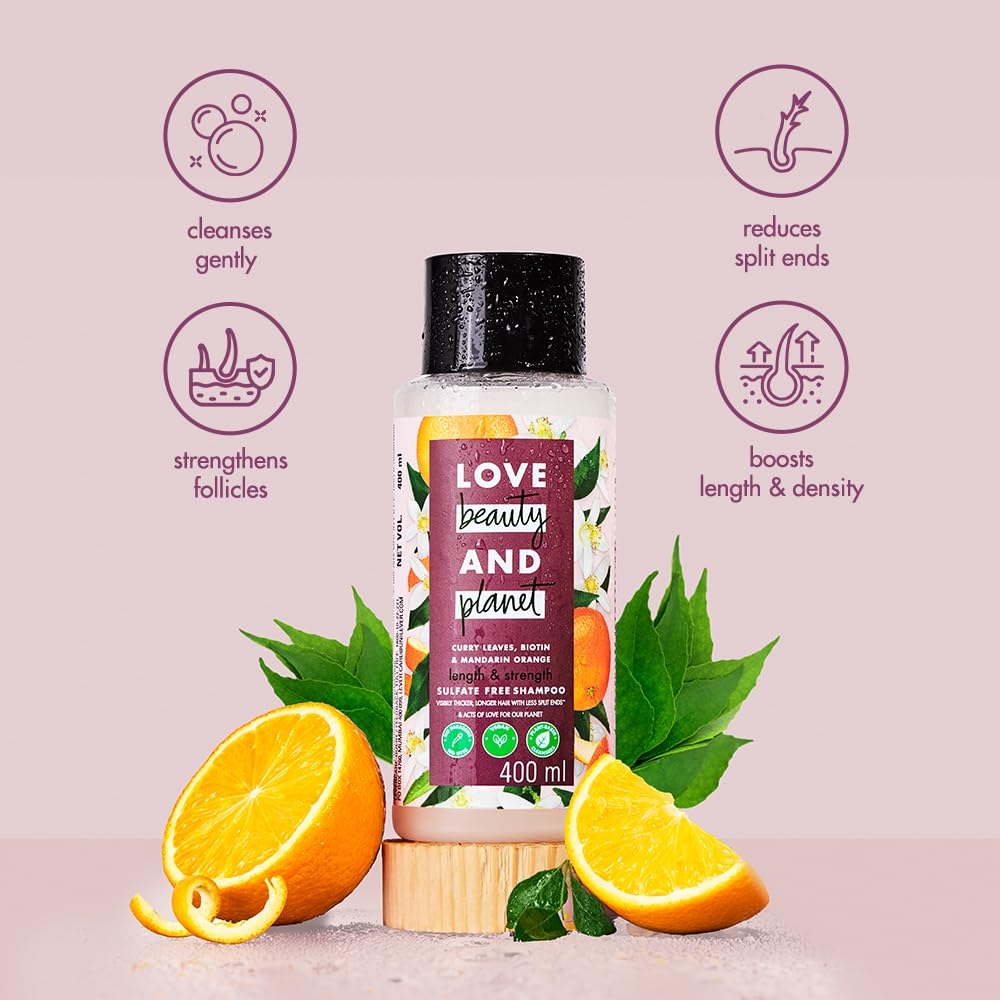 Love Beauty & Planet Curry Leaves & Biotin Sulpate Free Shampoo For Length And Strength (400ml) 7