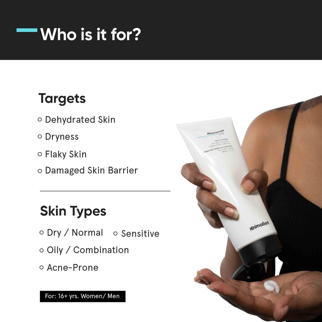 Minimalist Niacinamide 5% Body Lotion | Repairs Skin Barrier | Nourishes With Shea Butter | For Men & women - 180 gm 1