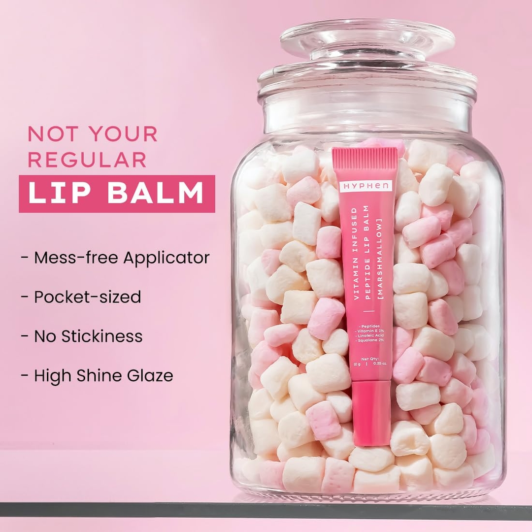 Hyphen Vitamin Infused Tinted Lip Balm | Brightens & Reduces Dark Lips & Pigmentation | 1% Vitamin E, Peptide & 2% Squalane | Winter Lip Care| 24H Moisturization for Dry & Chapped Lips | 10g 5