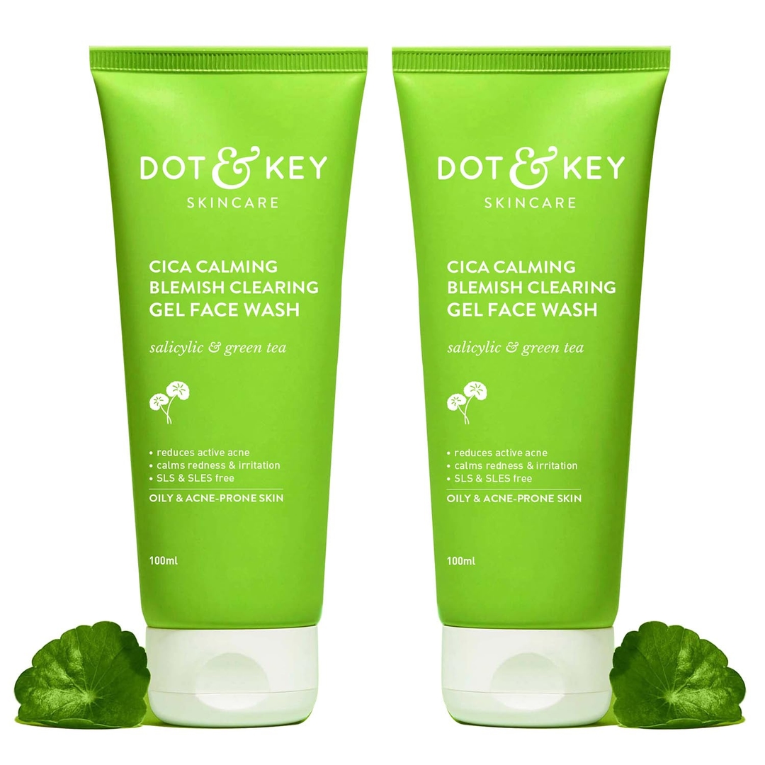 Dot & Key Cica 2 Salicylic Acid Face Wash for Oily, Acne Prone Skin, With Green Tea I Acne Clearing Sulphate Free Face Wash for Men & Women (200ml) | Pack of 2 1