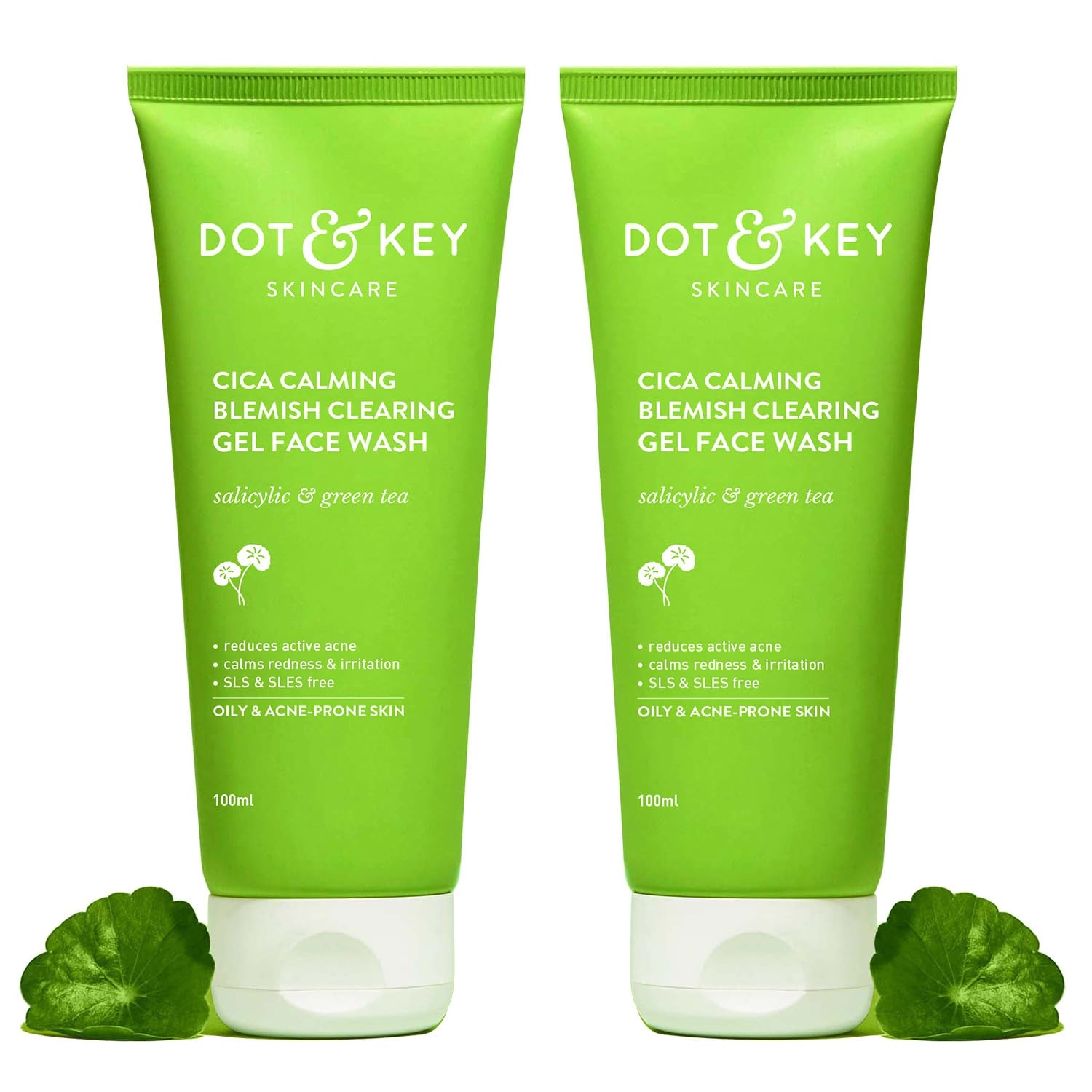 Dot & Key Cica 2 Salicylic Acid Face Wash for Oily, Acne Prone Skin, With Green Tea I Acne Clearing Sulphate Free Face Wash for Men & Women (200ml) | Pack of 2 1