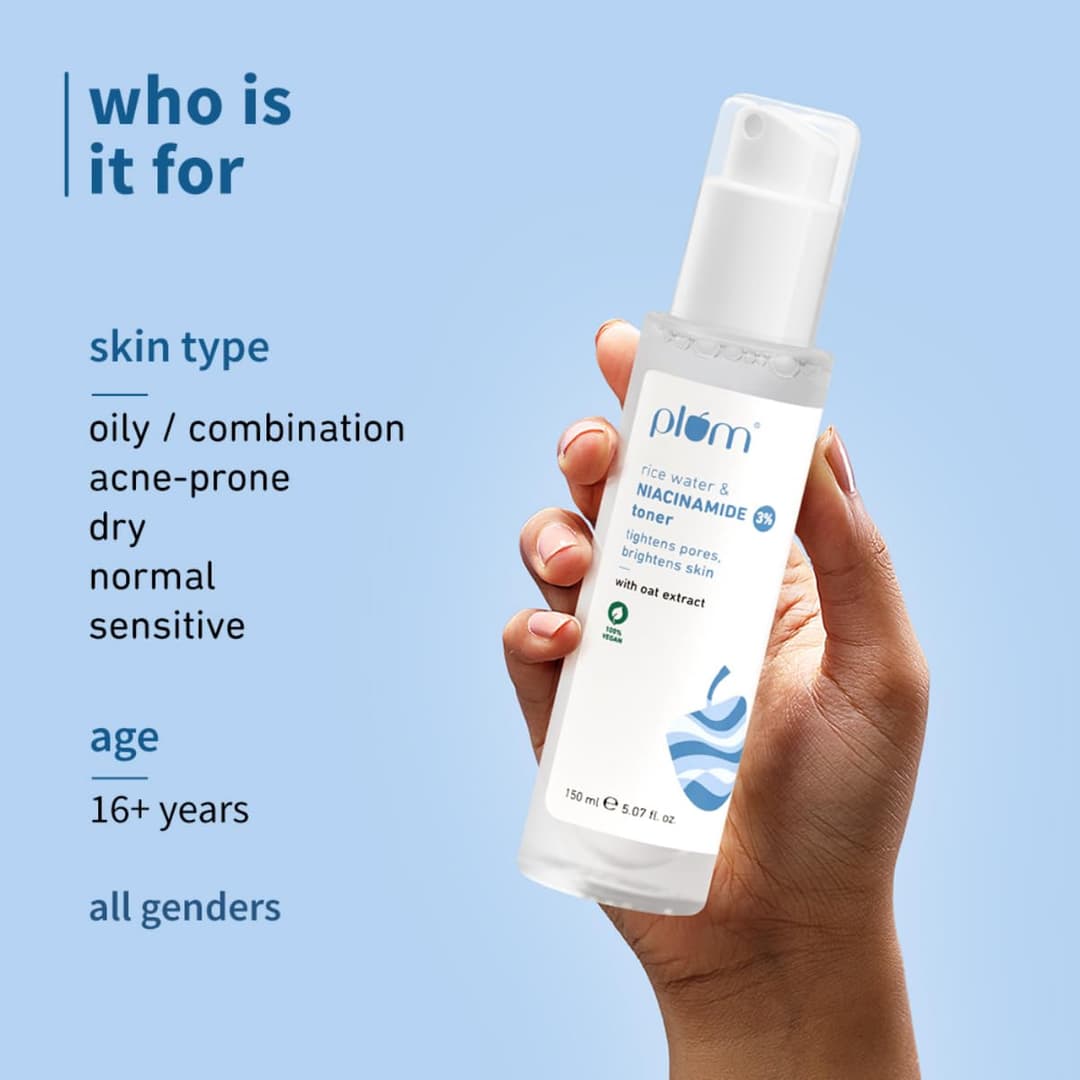 Plum 3% Niacinamide And Rice Water Face Toner 150 ML 2