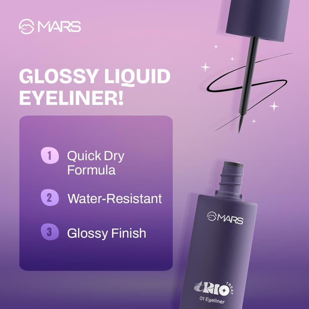 MARS Trio Treat, 3-In-1 Eye Makeup Kit With Eyeliner, Mascara & Eyeshadow, 24.5ml 4