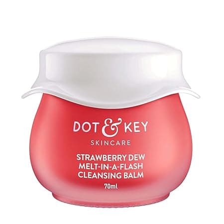 Dot & Key Strawberry Dew Cleansing Balm | For Clean, Smooth & Dewy Skin | Makeup Remover Balm |Non Greasy Makeup Cleanser Face Scrub | Cleanses Dirt, Makeup & Sunscreen | For All Skin Types | 70ml