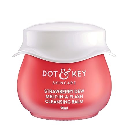 Dot & Key Strawberry Dew Cleansing Balm | For Clean, Smooth & Dewy Skin | Makeup Remover Balm |Non Greasy Makeup Cleanser Face Scrub | Cleanses Dirt, Makeup & Sunscreen | For All Skin Types | 70ml 1
